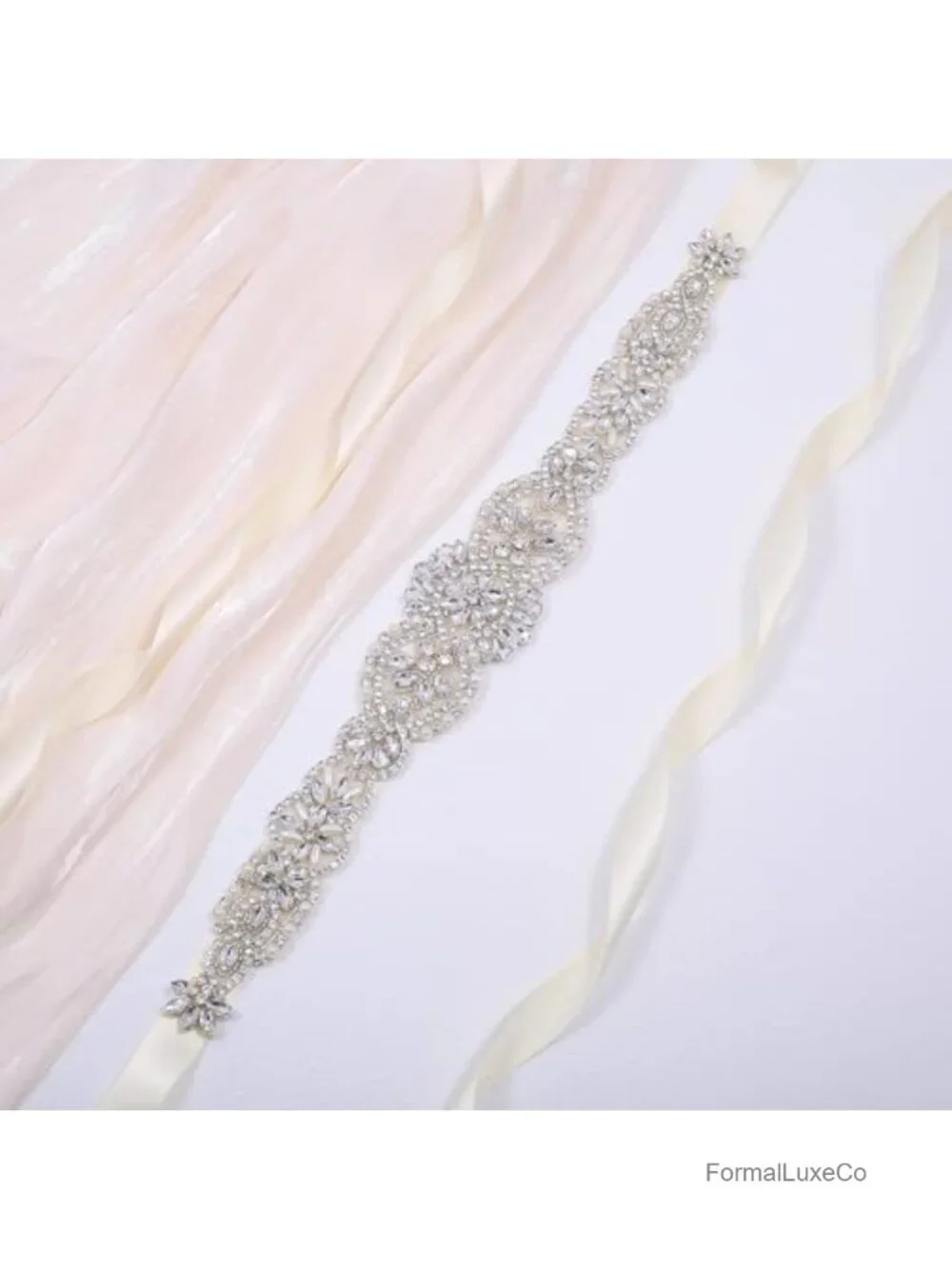 Bridal Belt Handmade Pearls Wedding Belt, Rhinestone Crystal Sash Sash for Bride